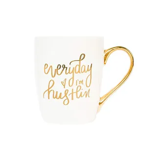 Gold Coffee Mug Large Fancy Handle Inspirational Cup Cute Motivational Gifts You Got This 16 Ounces Ceramic Fine Bone