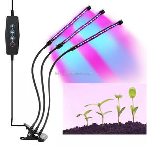Lampada LED per Coltivazione a 3 Teste con Timer e Modalità Dimmerabili - Vendita all'Ingrosso |   Lampada a Clip a Spettro Completo per Piante da Interno - Product Image 1