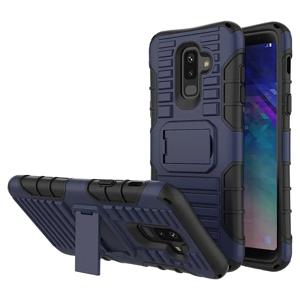 For Samsung Galaxy A6 Plus 2018 Armor Mobile Covers With Rope Shockproof Kickstand Phone Case