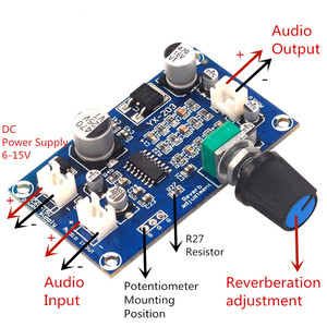 Carte de réverbération pour Microphone <span class=keywords><strong>PT2399</strong></span> Super M65831 amplificateur Mono préampli réverbération DC alimentation unique - Product Image 2