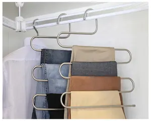 Multifunktions-S-Typ Magic Pants Rack verlängert und billig Hosen Rack Draht Kleiderbügel