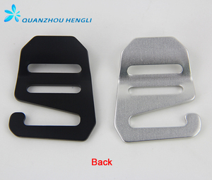 Hebilla de bloqueo de escalera de aluminio anodizado, plateado/negro, para correas, gancho de ajuste