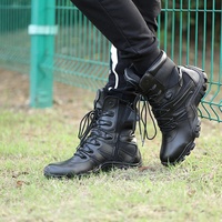 Chaussures tactiques antidérapantes Airforce à semelle épaisse en cuir véritable, semelle intermédiaire en EVA, semelle extérieure en caoutchouc, doublure en mesh, logo personnalisable