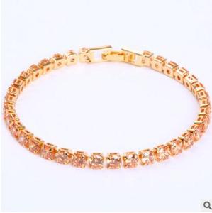 Femmes De Luxe <span class=keywords><strong>Or</strong></span> <span class=keywords><strong>Blanc</strong></span> Plaqué <span class=keywords><strong>Or</strong></span> Plaqué bijoux En Argent Sterling AAA Zircon Tennis Bracelet - Product Image 4
