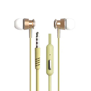 Good-looking 3.5mm stereo wired in-ear metal earphone 10mm speaker sports earbud with Mic for Iphone/Samsung/Huawei/Xiaomi