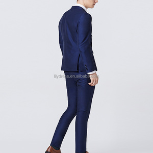 Traje de boda azul real <span class=keywords><strong>para</strong></span> hombre, traje de negocios HD072, 3 uds. (chaqueta + chaleco + Pantalones) - Product Image 2