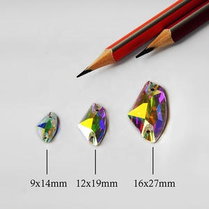 3256 Pierres de couture galactiques AB toutes tailles, strass en verre à dos plat à coudre pour robe de mariée - Product Image 3