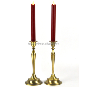 Battery Operated 15 Inch Moving Flame White Led <strong>Taper</strong> <strong>Candles</strong> - Product Image 2