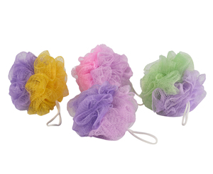 Bianco colorato luffa esfoliante morbido bagno doccia spugna Pouf fornire tutti i colori Pantone come richiesta del compratore - Product Image 3