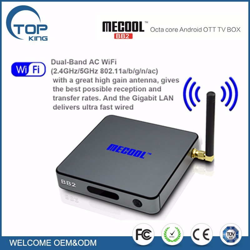 MECOOL BB2 Intelligent Android 6.0 TV Box Amlogic S912 UHD 4 K 3G DDR4/16G KODI 17.0 VP9 Mini PC Dual Band WiFi 1000 M LAN H.265