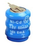 3,6 В 60 мА/ч с паяльной контактной Ni-Cd аккумуляторной кнопкой - Product Image 2