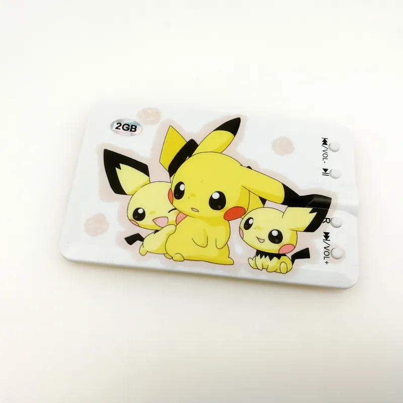 Pikachu Custom Credit Card MP3 Player, Name Card MP3,Support TF card 1GB 2Gb 4Gb 8GB