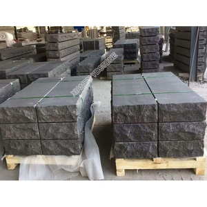 Outdoor Flame Cut Floor Tiles Cobblestone Paver G684 Black Granite