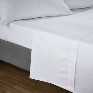 Wholesale White 100% Cotton <strong>Single</strong> Hospital <strong>Bedsheet</strong> Flat Hotel Bedsheets - Product Image 2