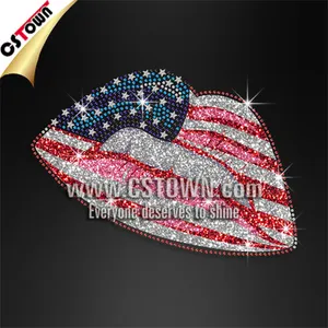 Sassy star spangled lip hot fix glitter transfer hot fix design