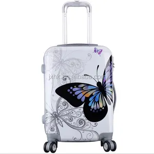 Custom Merk Bagage Tas Abs Pc Afdrukken Bagage Groothandel Reizen Doos Valies Trolley Case Set