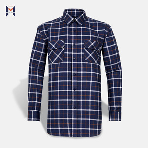 Nuevo diseño de <span class=keywords><strong>lana</strong></span> acabado Marina marcada bolsillos en el pecho de franela caliente los hombres camisas - Product Image 1