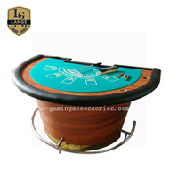 Table de Poker ancien, 3 cartes, Poker, caraïbes, Blackjack, 1 pièce, avec dessous de verre