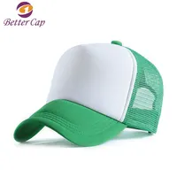 Cappello da camionista cappello da topi personalizzato colore verde standard 5 pannelli cappuccio da camionista in maglia di schiuma vuota cappellini sportivi gorras