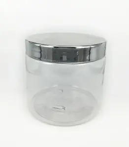 300Ml (10 Oz) Verchroomd Clear Pet Plastic Supplement Verpakking Jar