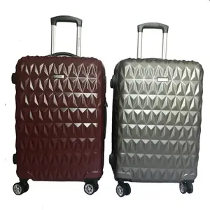 热卖钻石风格abs电脑拉杆箱行李箱套装耐用车轮旅行包套装