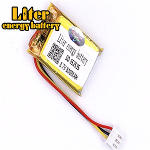 Socket 2.5-3 P 3.7 V 652535 800 mah rechargeable Lithium ion polymer battery - Product Image 1