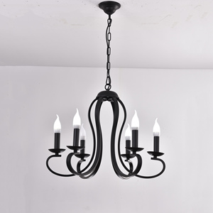Color Negro vela colgante luz 220 V E27 <span class=keywords><strong>hotel</strong></span> luz de techo de la lámpara - Product Image 1