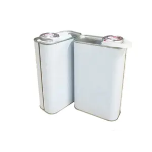 Lata rectangular de metal de 1 litro, lata de aceite lubricante con cubierta de presión para dedos