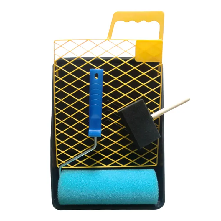 5PCs Paint Tray Kit mit Gitter Wand dekoration Schaumstoff Roller Brush Set für Kunst und Malerei Grundlegende Arbeit