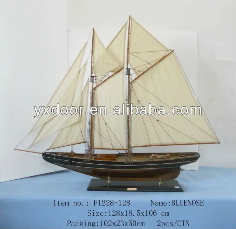 antiquariato nave modello 2 dimensioni bluenose nave a vela di legno modello