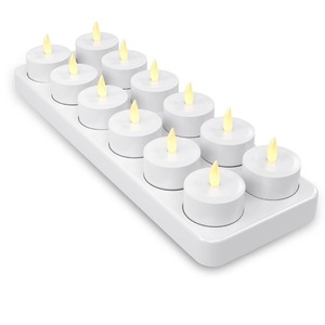 <span class=keywords><strong>Bougies</strong></span> style chauffe-plat à <span class=keywords><strong>LED</strong></span> sans flamme, <span class=keywords><strong>Rechargeable</strong></span>, 10 pièces/paquet, 12 pièces, lumière pour mariage ou anniversaire - Product Image 5