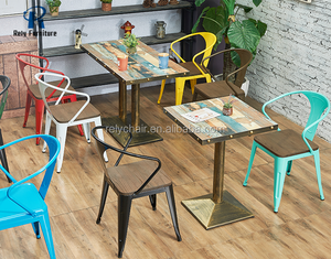 Foshan mobili in ferro acciaio metallo ristorante sedia del caffè fast food cafe tavolo e sedia - Product Image 2