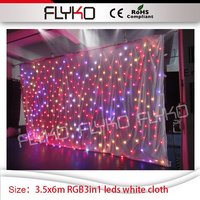 Led Ster Gordijn Voor gebruikt nachtclub meubelen LED Gordijn RGB3in1 leds 3.5x6 m witte doek