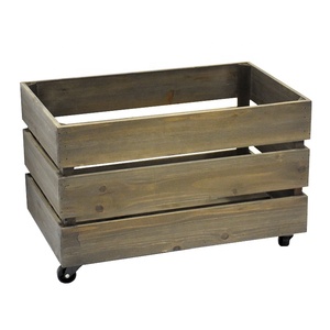 Luckywind Wooden <strong>Vinyl</strong> LP Record Storage <strong>Crate</strong> on Wheels for Easy Mobility - Product Image 2