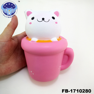 2018 flybear squishies slow Rising Jumbo kawaii taza gato perfumado suave squeeze stress relief juguetes para niños y adultos - Product Image 4