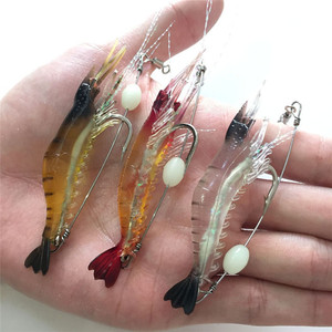 YOUME 5 unids/lote señuelo de camarón suave 9cm/6g cebo Artificial de pesca con anzuelo brillante señuelo de pesca - Product Image 2