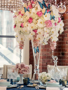 Jarrón Alto <span class=keywords><strong>de</strong></span> <span class=keywords><strong>Vidrio</strong></span> Transparente para Flores, Centro <span class=keywords><strong>de</strong></span> Mesa para Bodas, Decoración - Product Image 3