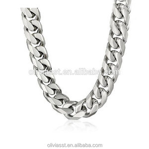Olivia <span class=keywords><strong>accessori</strong></span> personalizzati hiphop degli uomini gioielli in acciaio inox di spessore cuban link collana della catena del bordo - Product Image 2