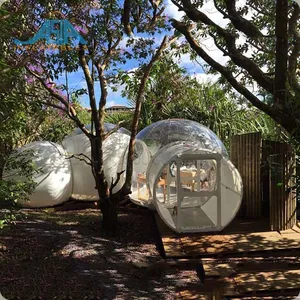 Jungle Inflatable Cắm Trại Lều Bubble Lodge Ba Phòng Với Tunnel Bubble Dome Khách Sạn