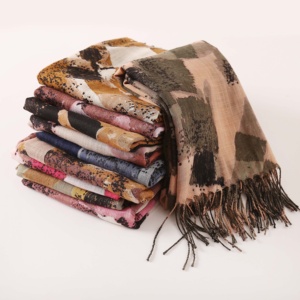 Turkish Soft Good Quality With Custom Fashion Print Fringe Scarf <strong>Hijab</strong> - Product Image 3