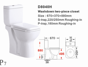 Cadeira do toalete de cerâmica para os idosos Embalagem CE BRANCO Moderno Two Piece Hotel Disabled WC Ivory Gravity Flushing 305mm - Product Image 3
