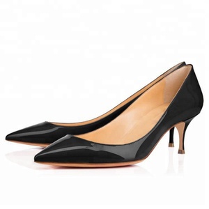Pointy Toe Pumps Office <strong>Shoes</strong> <strong>Kitten</strong> <strong>Heels</strong> Genuine Leather <strong>Shoes</strong> - Product Image 3