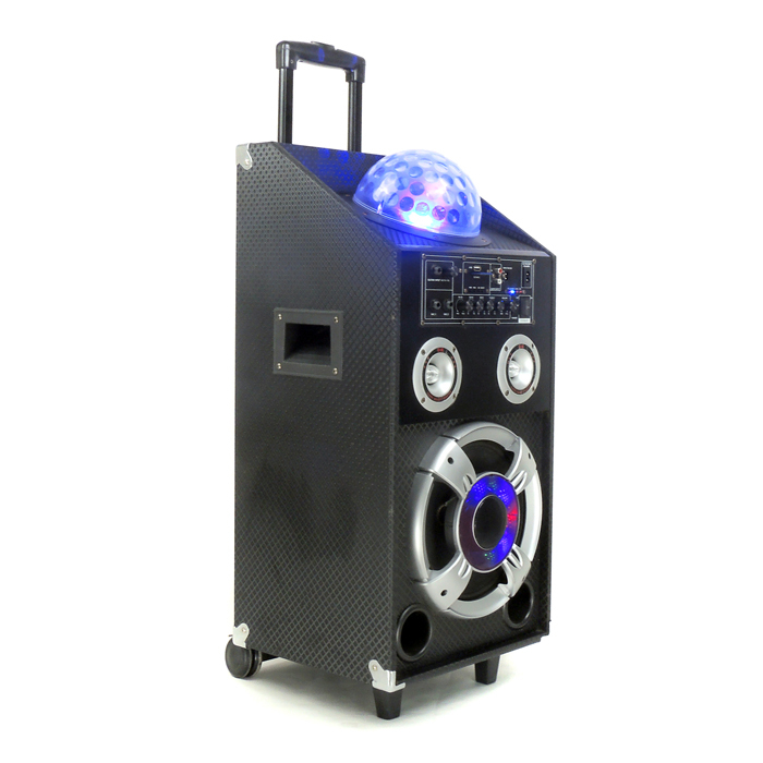 Outdoor RGB LED DJ Laser Light for Speaker with Remote Control and Wireless Mic for Party