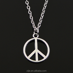 Joyería de moda collar símbolo de paz colgante collar antiguo plata para <span class=keywords><strong>el</strong></span> regalo - Product Image 2