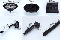 Pommeau de douche carré noir moderne de 8 pouces à jet de pluie, installation facile, garantie de 3 ans, boîte incluse - Robinet de salle de bain