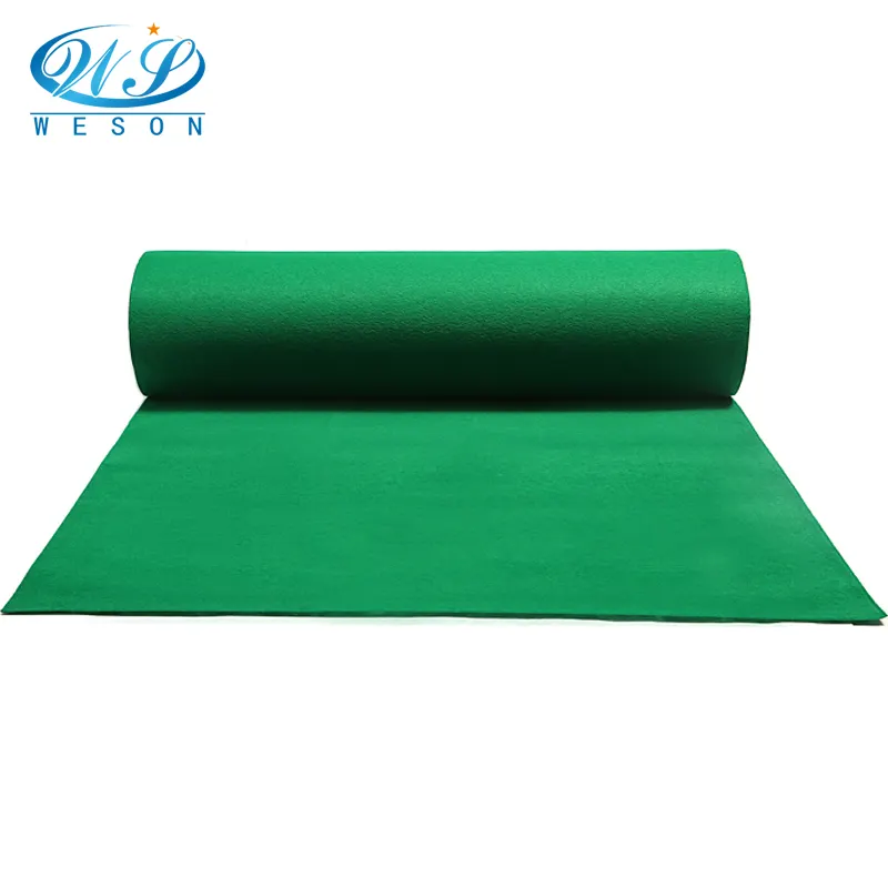 Polyester Groene Kleur Outdoor Tapijt/Plain Tentoonstelling Groen Tapijt Vilt Voor Event/Non-Skip Naaldvilt rolls