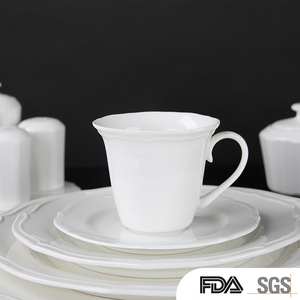 Bộ Đồ Ăn Tối Bằng Sứ Hoa Trắng Trơn Cho Nhà Hàng - Product Image 3