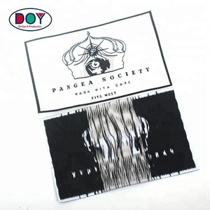 Sew On Giá Rẻ Tên Thương Hiệu Tùy Chỉnh Logo Rửa Được Damask Cổ Thẻ Máy Dệt Nhãn Cho Quần Áo - Product Image 3