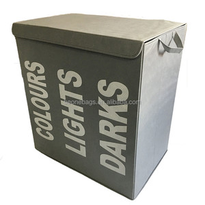 Ba ngăn giặt Hamper với nắp có thể tháo rời túi giặt lớn ráp quần áo bẩn giỏ với xử lý - Product Image 1