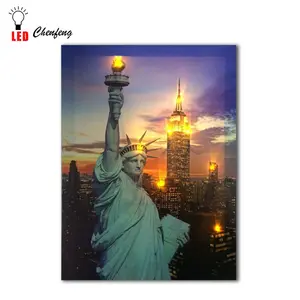 The Statue of Liberty picture wall art led light canvas printing for home decoration hotsale amazon cheap price